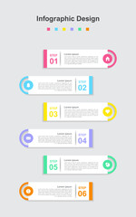 Six Steps Colorful abstract business infographic template