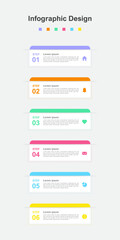 Six Steps Colorful abstract business infographic template