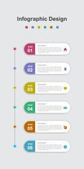 Six Steps Colorful abstract business infographic template