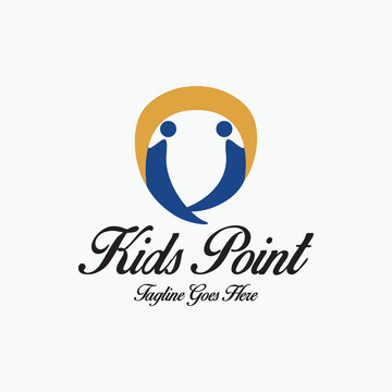 Kids point logo design template. Vector illustration