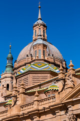 Obraz premium Our Lady of the Pillar Roman Catholic church by the River Ebro in Zaragoza, Spain