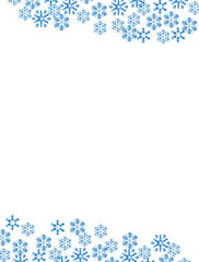Christmas frame. Snowflakes isolated on white background.