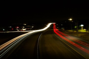 busy freeway at night
