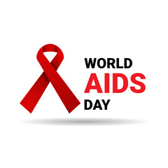 world aids day vector illustration. red ribbon symbol design for social media, banners etc