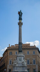 Fototapeta na wymiar Column of the Immaculate Conception in Piazza di Spagna, Rome