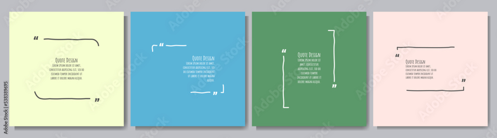 Poster vector minimalist quote poster set. quote frames blank template set. citation empty speech bubbles. 