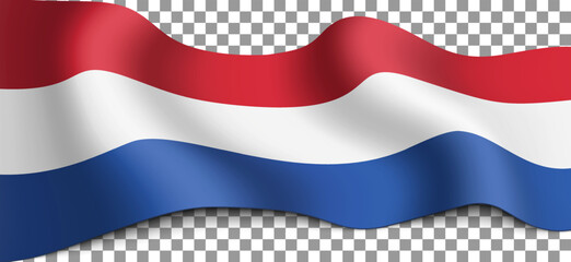 Long Netherlands flag on a transparent background.