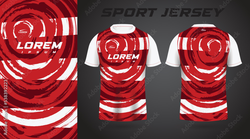 Wall mural red white shirt sport jersey design