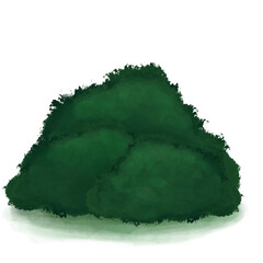 Watercolor bushes. Hand drawn aquarelle green bushes. Outdoor, landscaspe. Green bushes. Watercolor hand painted green bush. Design for a nature background, wallpaper.