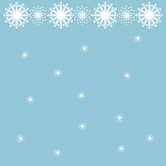 Abstract winter background with snowflakes on blue background