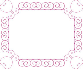 Curly frame in pink