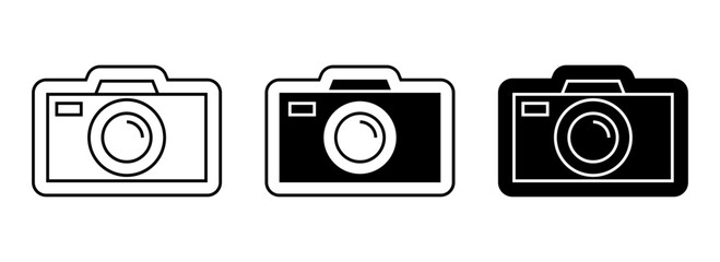 camera icon. line icon, solid, sticker
