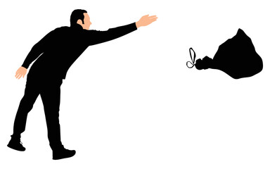 man throwing garbage bag