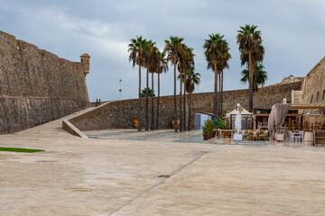 Fortification of Ceuta, Spain. The Royal Walls of Ceuta. Spanish Enclave in Africa. Ceuta Shares a...