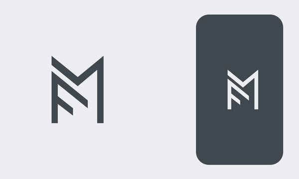 Alphabet letters Initials Monogram logo FM, MF, F and M