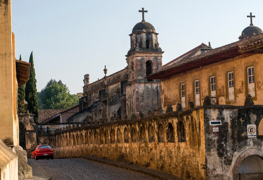 Street alley at the magic town of Patzcuaro, Michoacan in Mexico