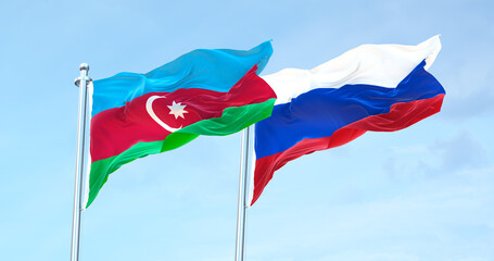 Azerbaijan vs Russia flag 4k 