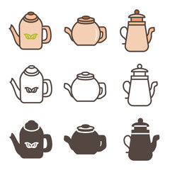 illustration of tea pot icon isolated on white background