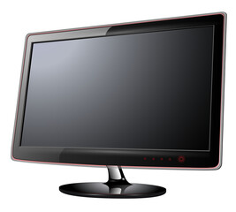 Monitor lcd, tv realistic icon isolated.
