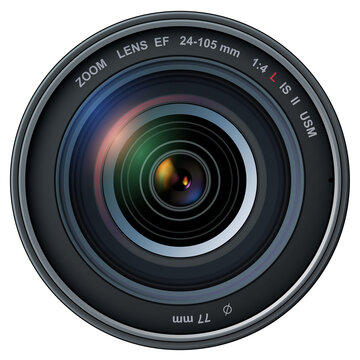 Camera photo lens isolated 3d icon.