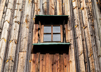 Window with wooden shutters