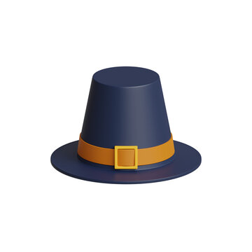 Pilgrim hat icon 3d illustration isolated