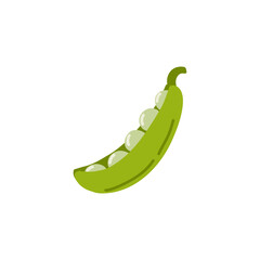 Green pea pod. Hand drawn vegetarian healthy food. Harvest icon.