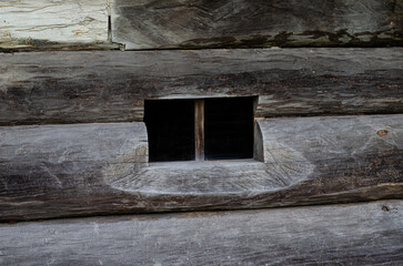 Window with wooden shutters