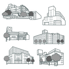 建物シリーズ01モノクロ