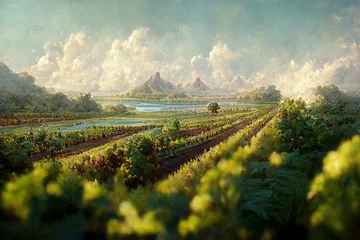 Wandcirkels tuinposter wijngaard landschap © CHANEL KOEHL