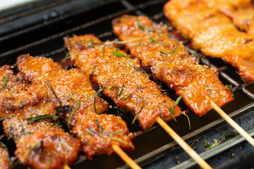 Chef prepares food for sale to customers