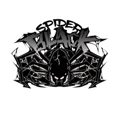 black spider Artistic death metal logo design 
