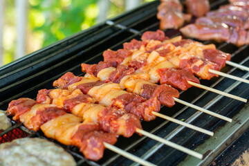 Chef prepares food for sale to customers