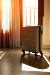Suitcase locked in hotel room