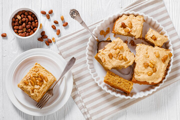 Sweet Peanut Butter Sheet Cake, top view