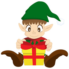 christmas elf tie ribbon, merry christmas present, cartoon character, transparent png