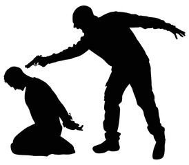 man with a gun to a hostage