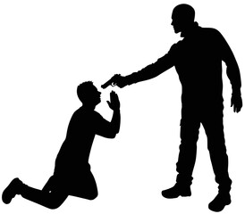 man with a gun to a hostage