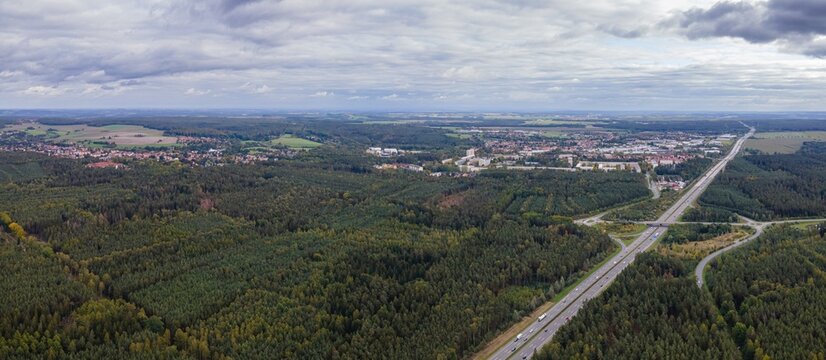 Luftbild Hermsdorf & Bad Klosterlausnitz (Saale-Holzland-Kreis, Th&uuml;ringen) mit A9