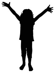 Fototapeta na wymiar silhouette of a child