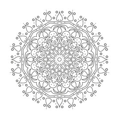 Mandala. Oriental decorative flower pattern. Vector illustration isolated on white background