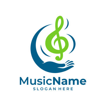 Care Music Logo Vector. Music Care logo design template