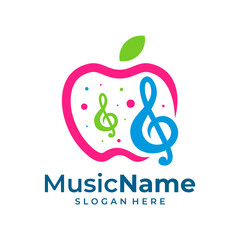 Fototapeta premium Apple Music Logo Vector. Music Apple logo design template
