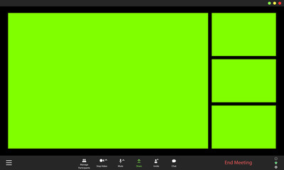 Video conference user interface. Video call window overlay