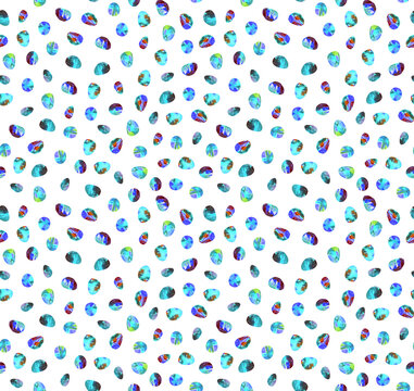 Seamless polka dot pattern with circles of fresh colors on a white background. Endless ornament for wrapping paper, wallpaper, fashion, textile, fabric