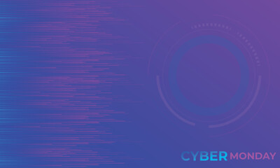 Cyber monday sale promotion celebration. Abstract futuristic light glowing background.