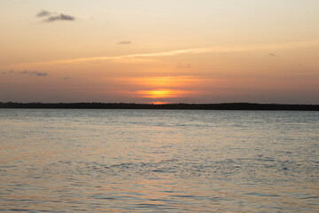 beautiful sunset on the river