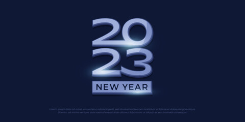 Creative design number 2023 for happy new year for poster banner
