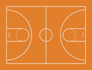 Basketball court layout. Sport game flooring background.