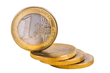 Euro Münze im Stapel